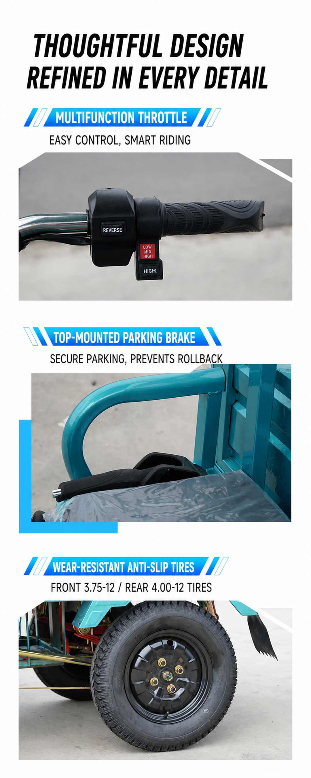 Three-wheeled Motorcycle Agricultural Truck Electric Cargo Loading Box Dump Truck Three-wheeled Motorcycle Agricultural Truck Electric Cargo Loading Box Dump Truck