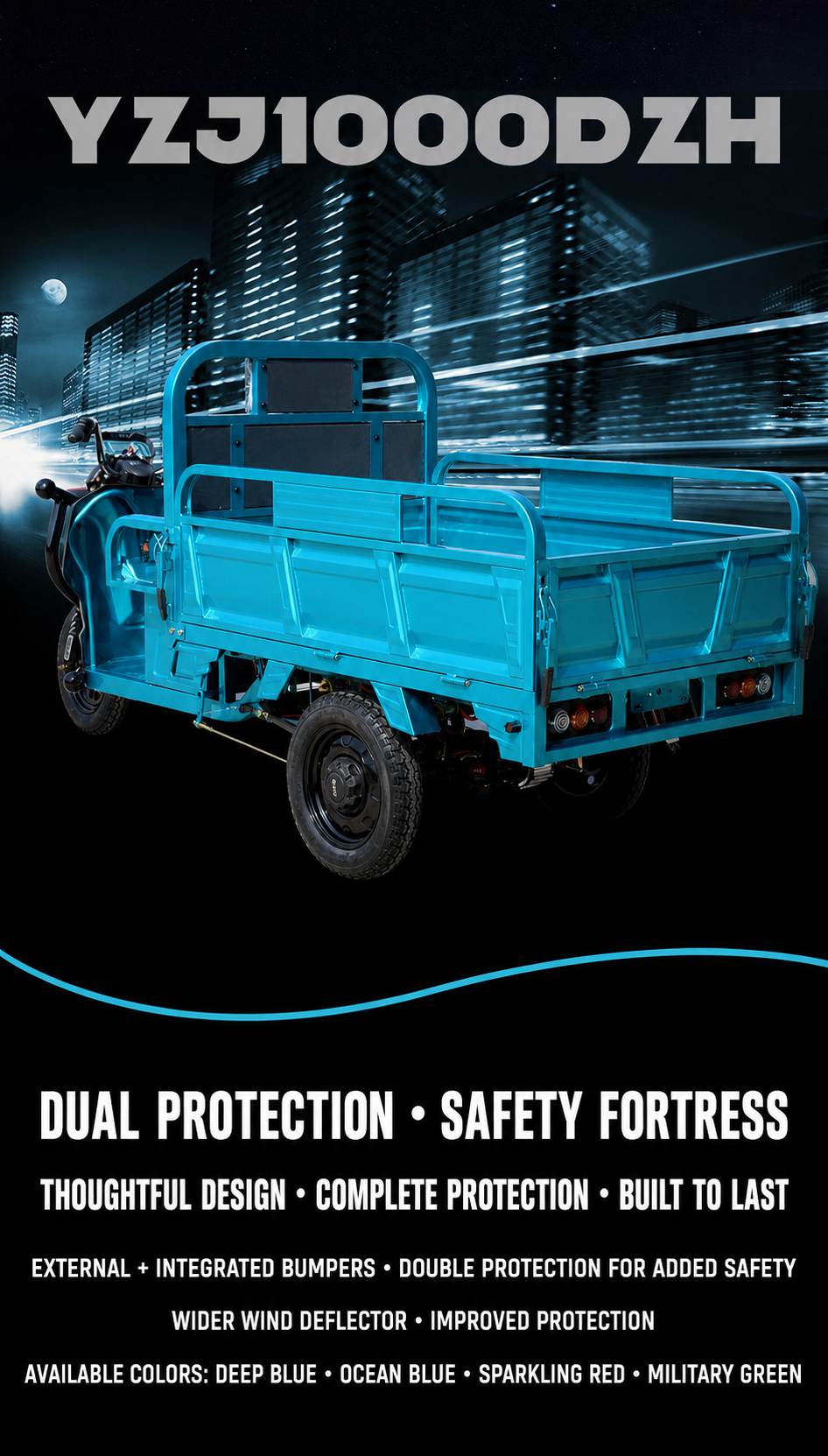 Heavy-Duty Electric Cargo Tricycle | 1000W Three-Wheel Utility Vehicle | Farm, Delivery & Commercial Heavy-Duty Electric Cargo Tricycle | 1000W Three-Wheel Utility Vehicle | Farm, Delivery & Commercial