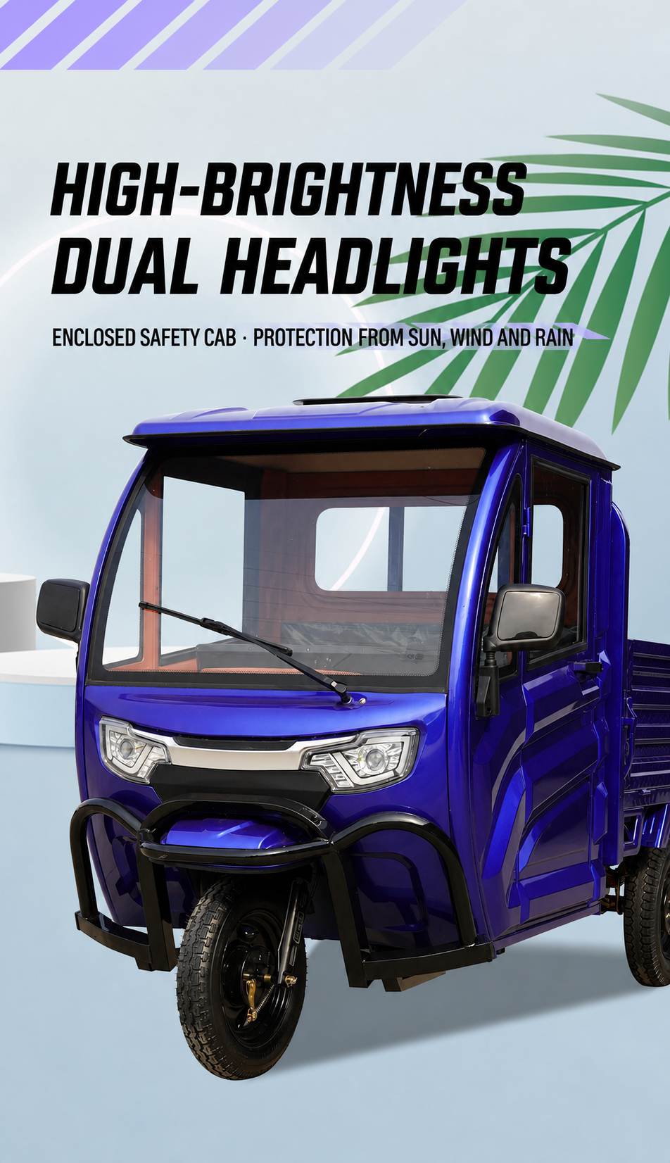 Customized Big Power Agricultural Electric Cargo Tricycle | Closed Cab High Load Trike Factory Whole Customized Big Power Agricultural Electric Cargo Tricycle | Closed Cab High Load Trike Factory Whole