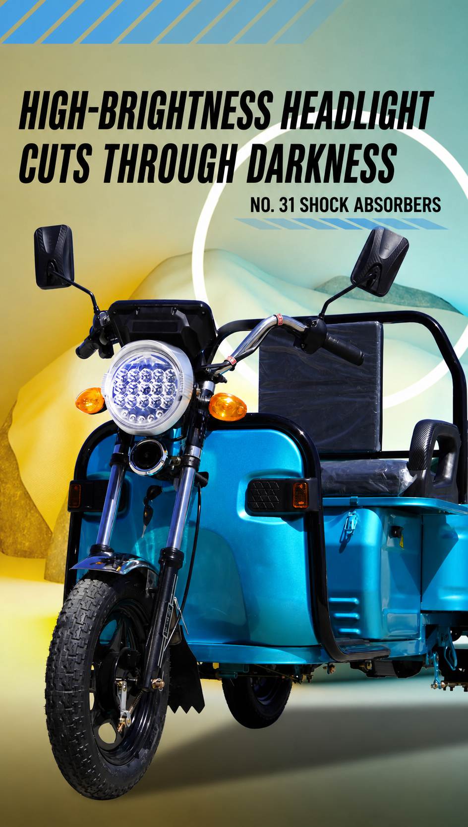 Electric Utility Cargo Tricycle | 3-Wheel Load Carrier with Passenger Seat Electric Utility Cargo Tricycle | 3-Wheel Load Carrier with Passenger Seat