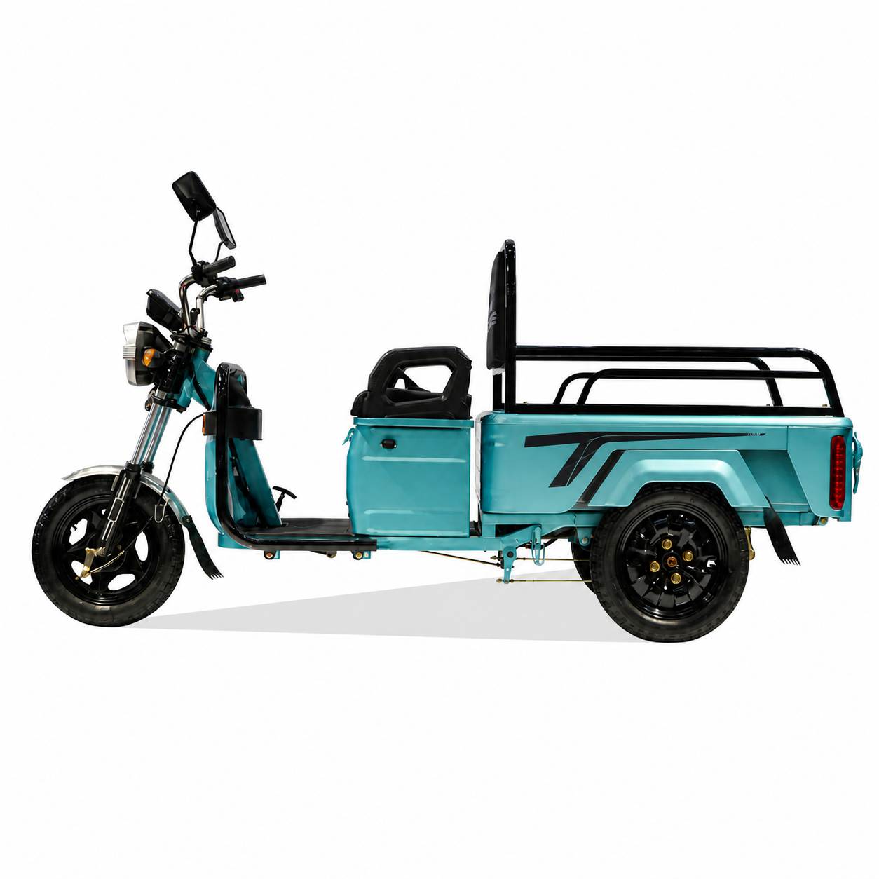Electric Utility Cargo Tricycle | 3-Wheel Load Carrier with Passenger Seat