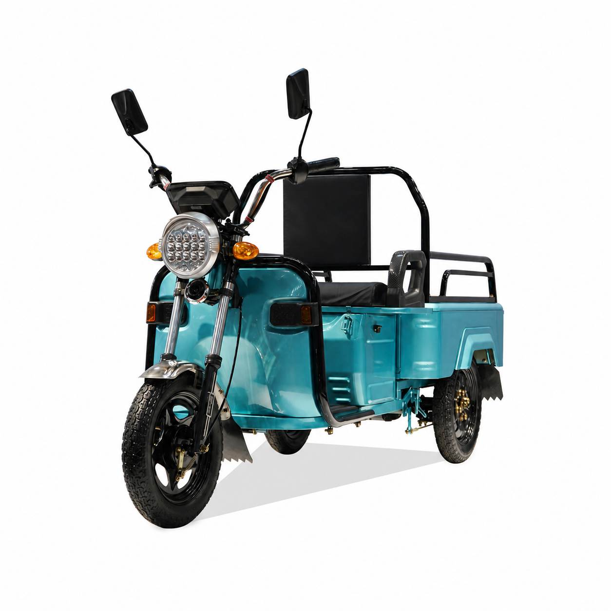 Electric Utility Cargo Tricycle | 3-Wheel Load Carrier with Passenger Seat