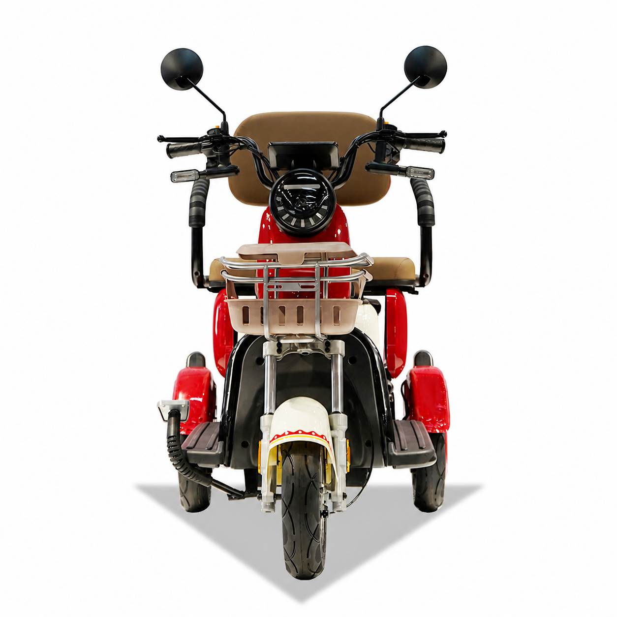 Dual-Seat Electric Mobility Tricycle | Convertible Passenger Scooter | Senior Family Travel
