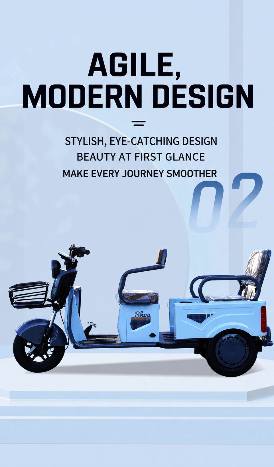 Convertible Electric Passenger Tricycle | Dual-Mode Cargo & Family Mobility Scooter Convertible Electric Passenger Tricycle | Dual-Mode Cargo & Family Mobility Scooter