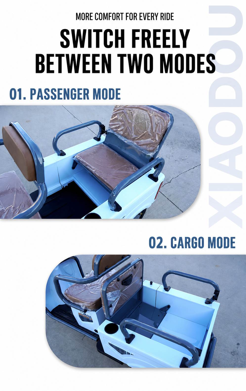 Convertible Electric Passenger Tricycle | Dual-Mode Cargo & Family Mobility Scooter Convertible Electric Passenger Tricycle | Dual-Mode Cargo & Family Mobility Scooter