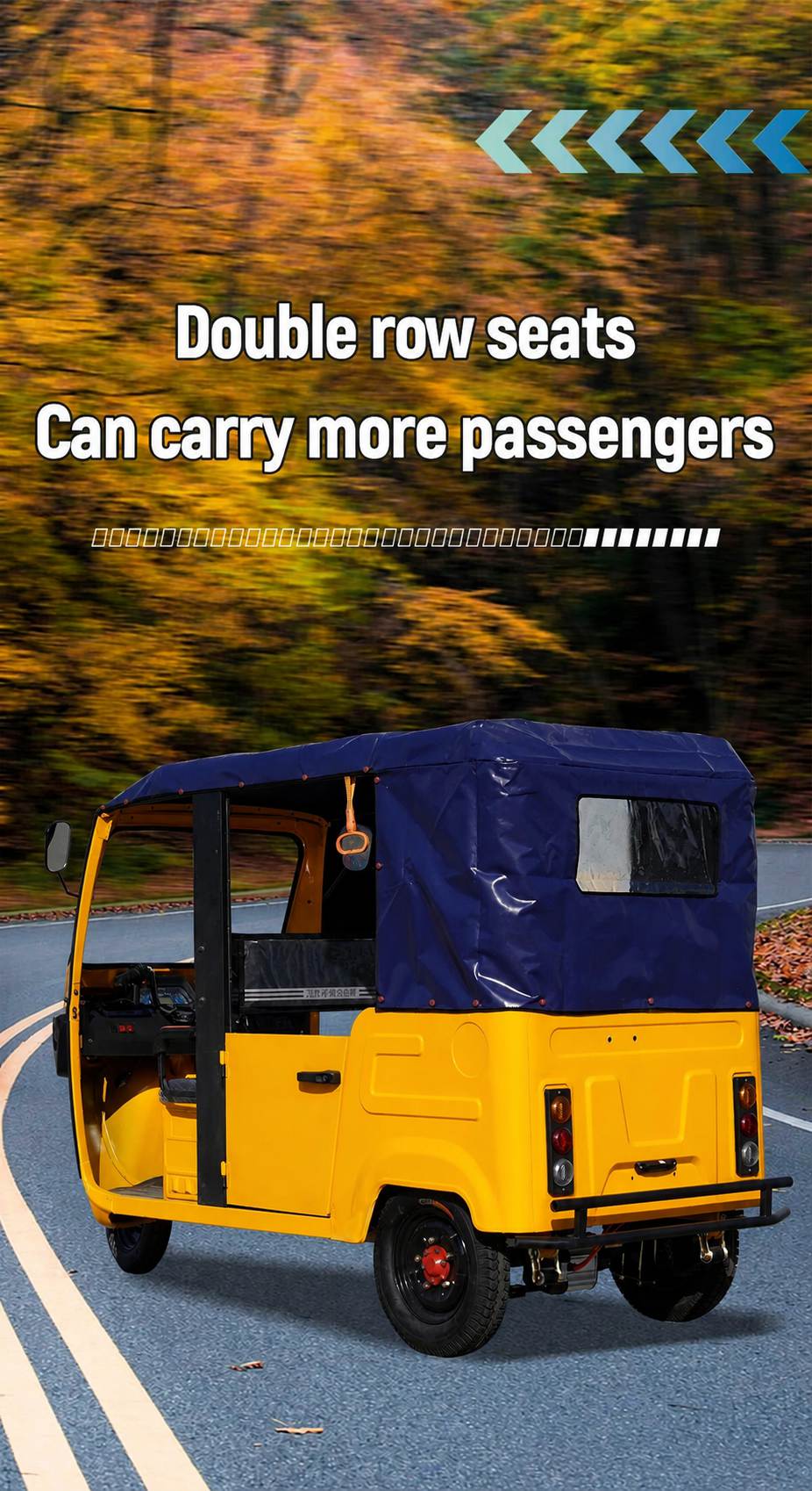 Electric Passenger Tuk Tuk | Double-Row 3-Wheeler | Comfortable City Travel | Hot Sale