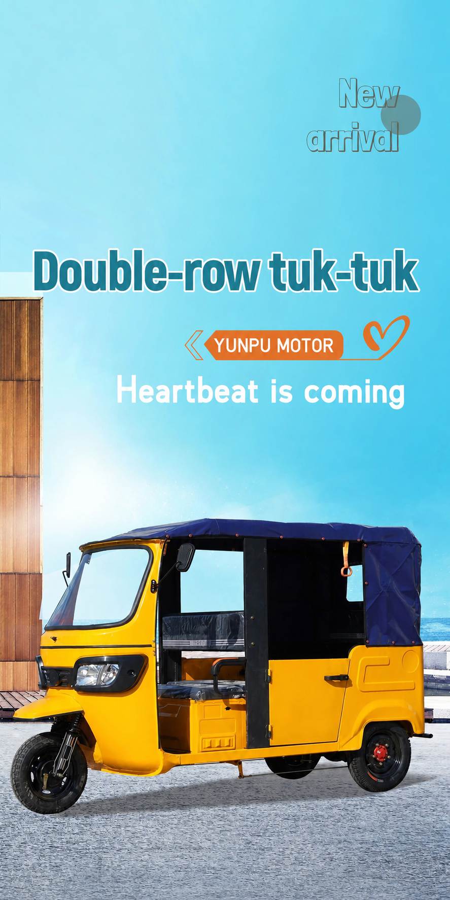 Electric Passenger Tuk Tuk | Double-Row 3-Wheeler | Comfortable City Travel | Hot Sale