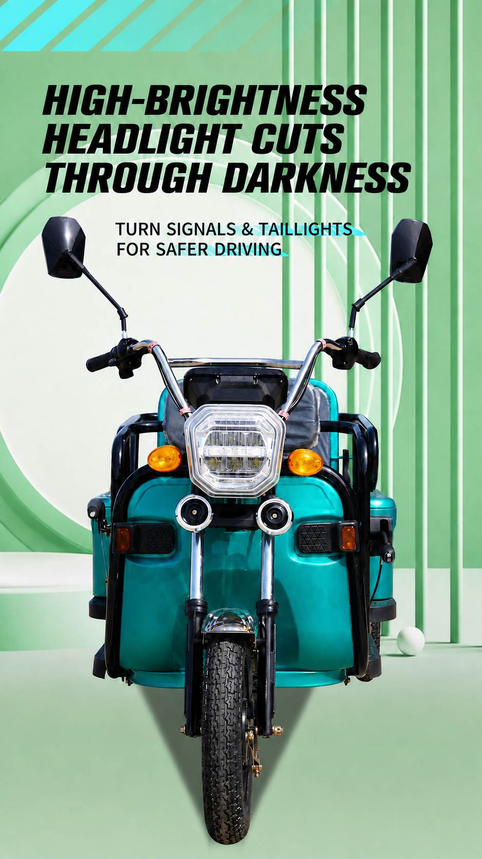 Multi-Passenger Electric Tricycle | Convertible Cargo & Family Mobility Scooter | Stable Three-Wheel Multi-Passenger Electric Tricycle | Convertible Cargo & Family Mobility Scooter | Stable Three-Wheel