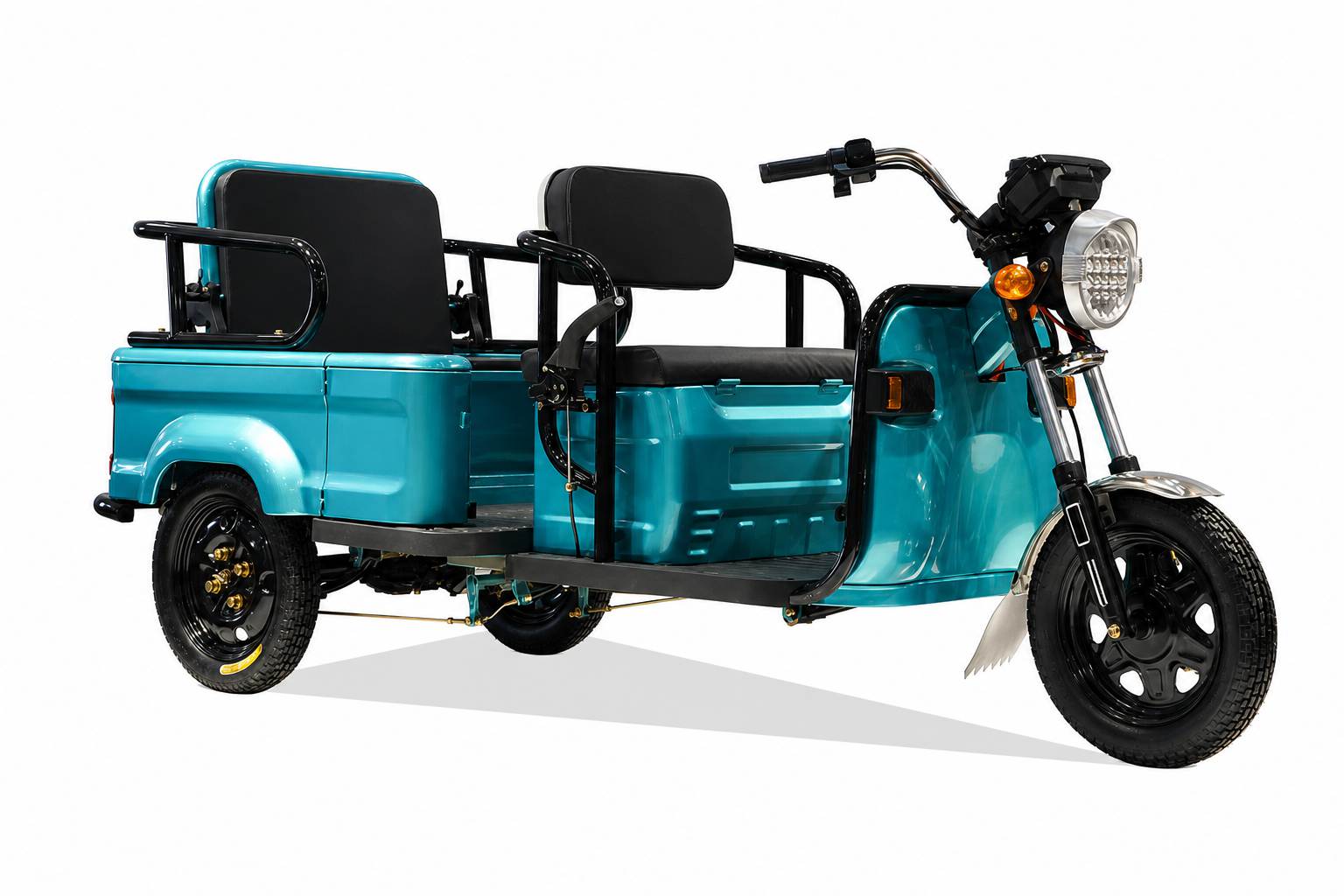 Multi-Passenger Electric Tricycle | Convertible Cargo & Family Mobility Scooter | Stable Three-Wheel