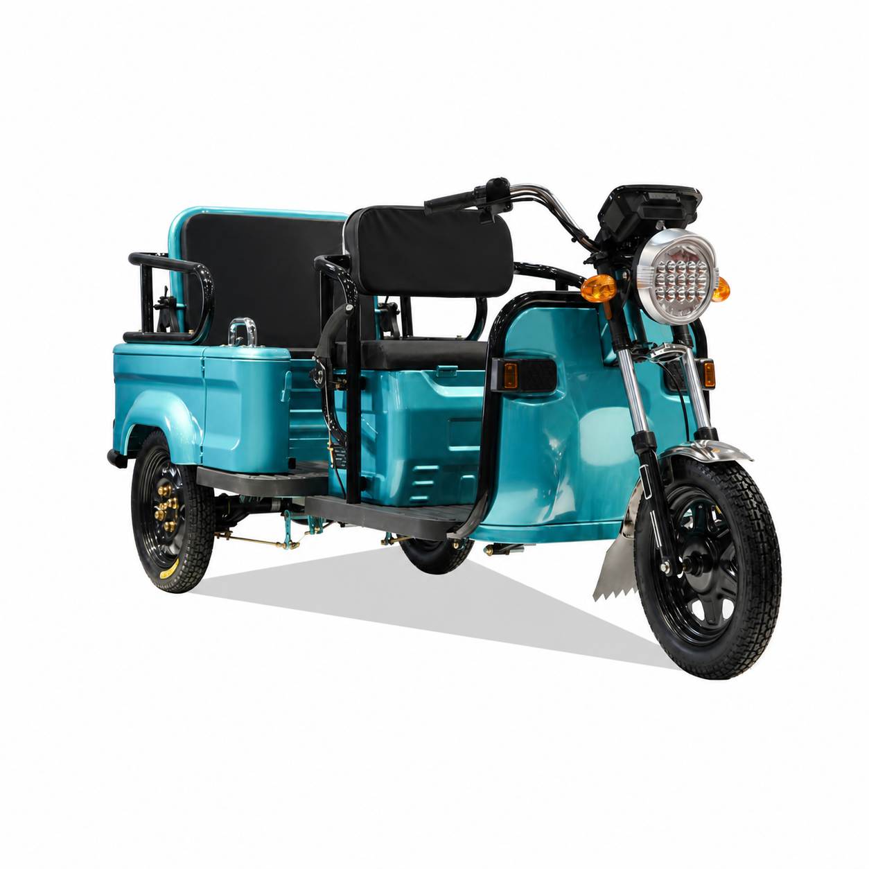 Multi-Passenger Electric Tricycle | Convertible Cargo & Family Mobility Scooter | Stable Three-Wheel