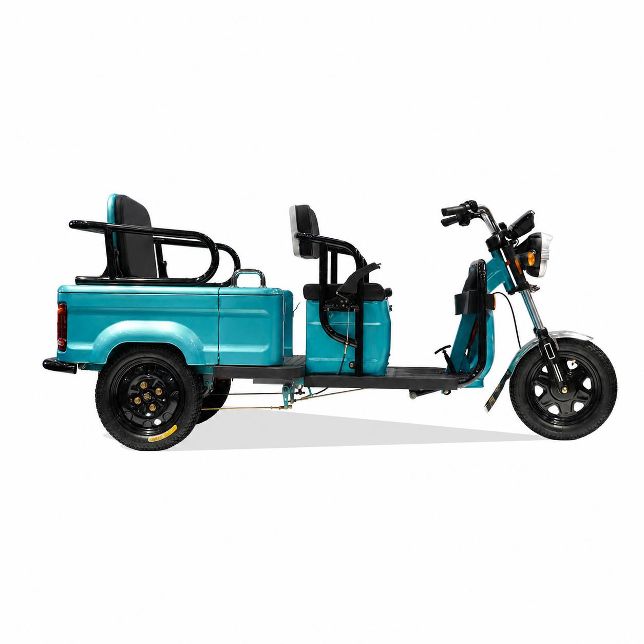 Multi-Passenger Electric Tricycle | Convertible Cargo & Family Mobility Scooter | Stable Three-Wheel