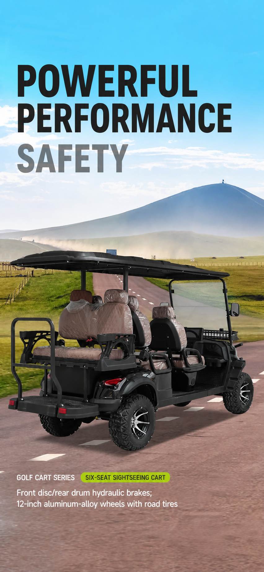 Electric Sightseeing Golf Cart | Multi-Passenger Off-Road Shuttle | Resort & Hotel Transport