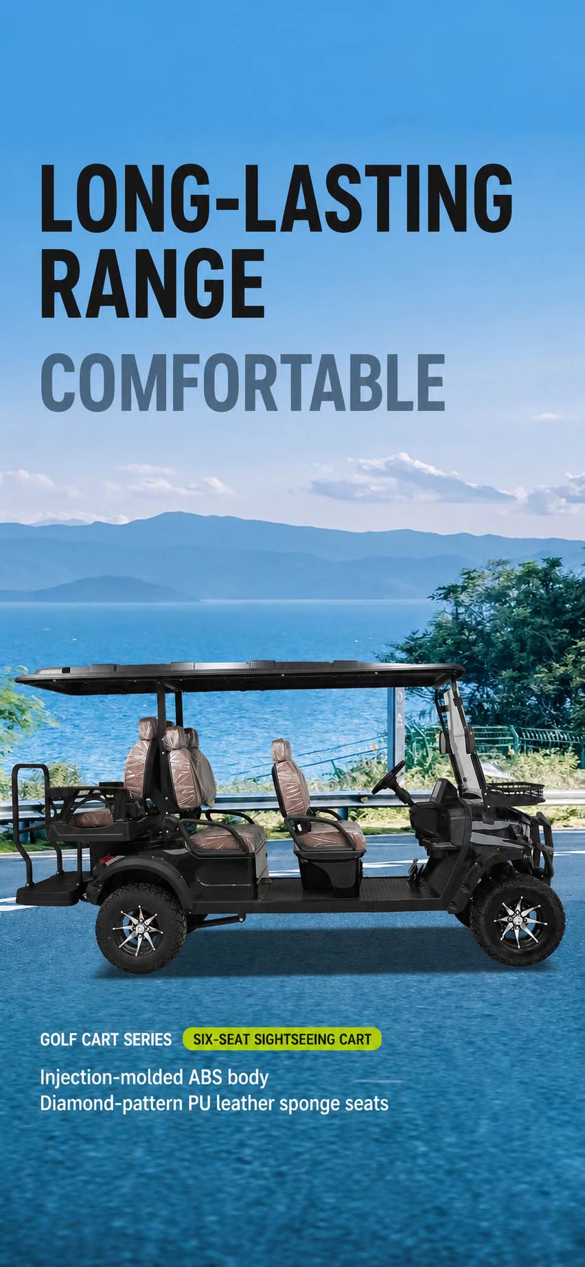 Electric Sightseeing Golf Cart | Multi-Passenger Off-Road Shuttle | Resort & Hotel Transport