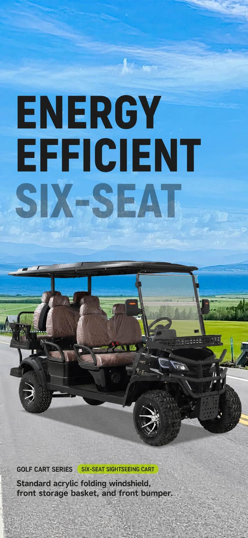 Electric Sightseeing Golf Cart | Multi-Passenger Off-Road Shuttle | Resort & Hotel Transport