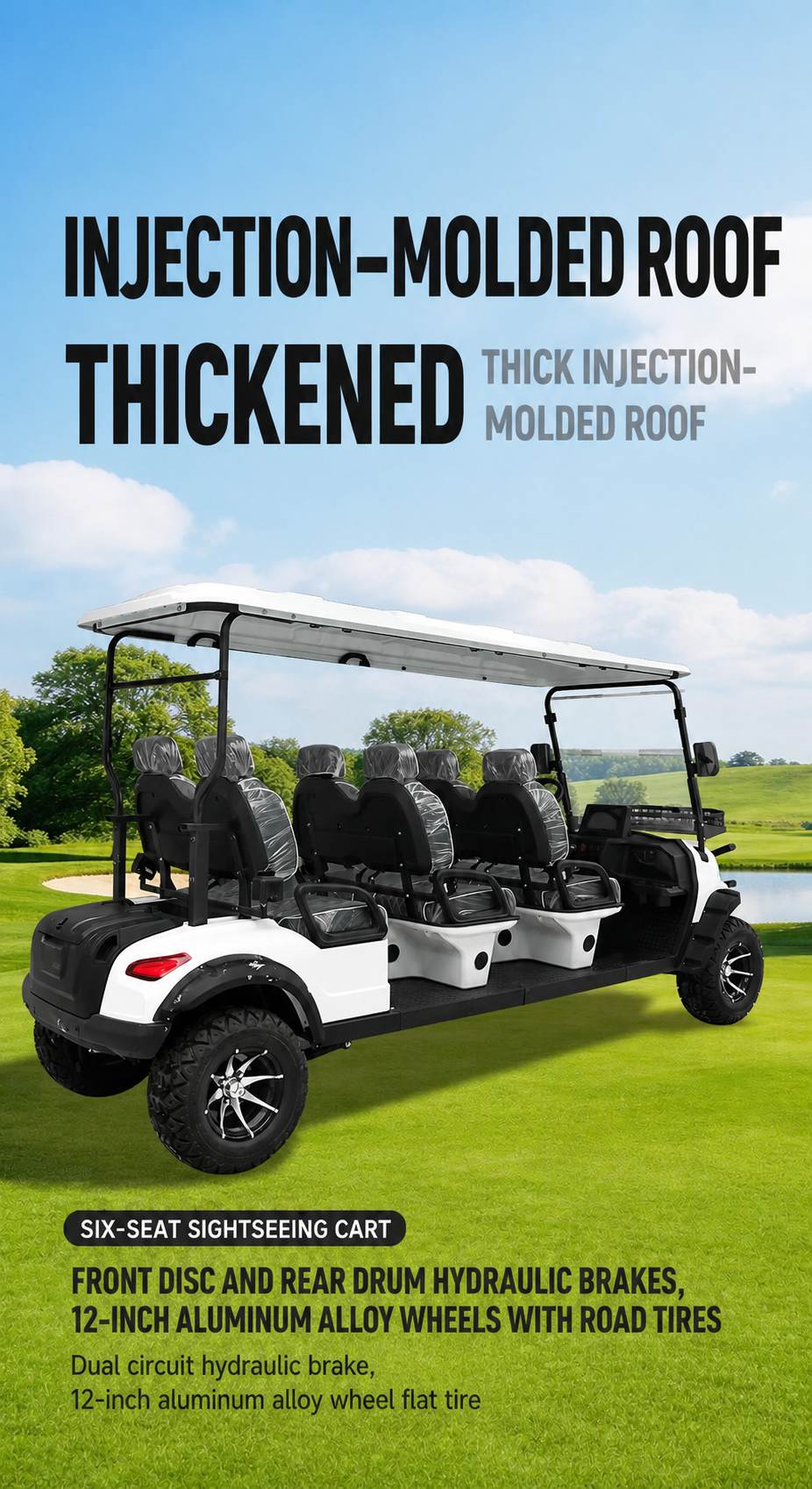 6-Seat Electric Golf Cart | Multi-Passenger Sightseeing Shuttle | Resort & Hotel Transport 6-Seat Electric Golf Cart | Multi-Passenger Sightseeing Shuttle | Resort & Hotel Transport