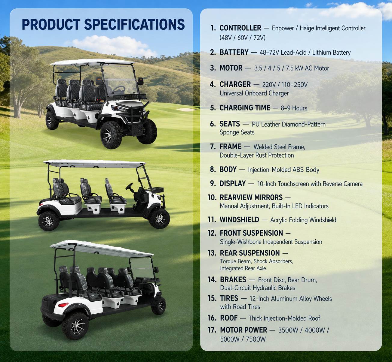 6-Seat Electric Golf Cart | Multi-Passenger Sightseeing Shuttle | Resort & Hotel Transport 6-Seat Electric Golf Cart | Multi-Passenger Sightseeing Shuttle | Resort & Hotel Transport