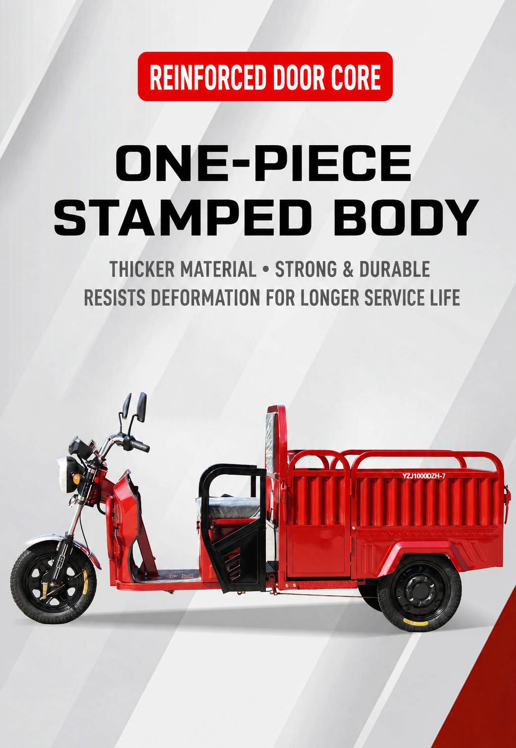 Electric Cargo Tricycle | Passenger & Cargo Convertible | Folding Seats|Family Delivery & Daily Use
