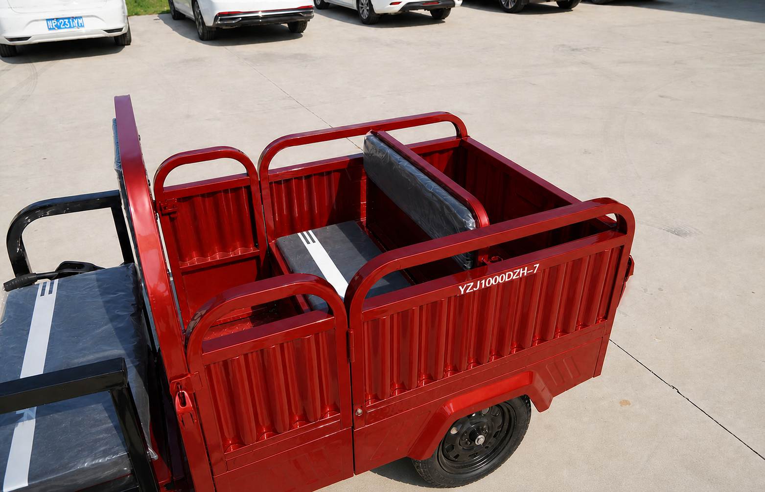 Electric Cargo Tricycle | Passenger & Cargo Convertible | Folding Seats|Family Delivery & Daily Use