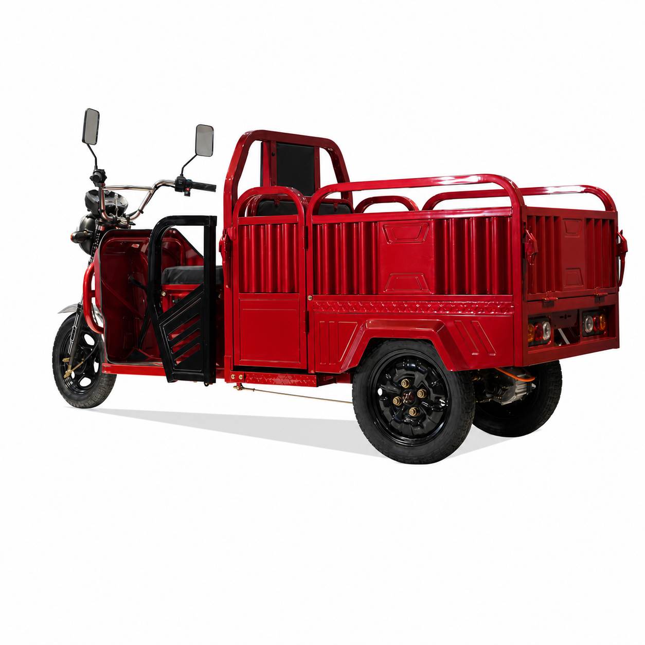 Electric Cargo Tricycle | Passenger & Cargo Convertible | Folding Seats|Family Delivery & Daily Use