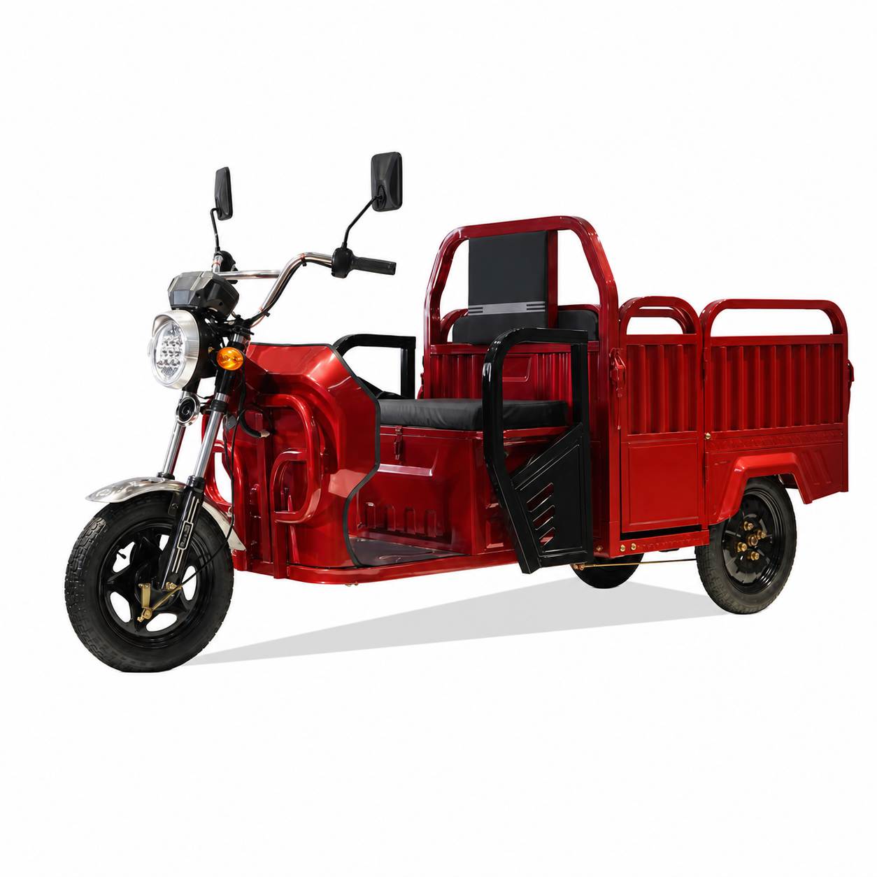 Electric Cargo Tricycle | Passenger & Cargo Convertible | Folding Seats|Family Delivery & Daily Use