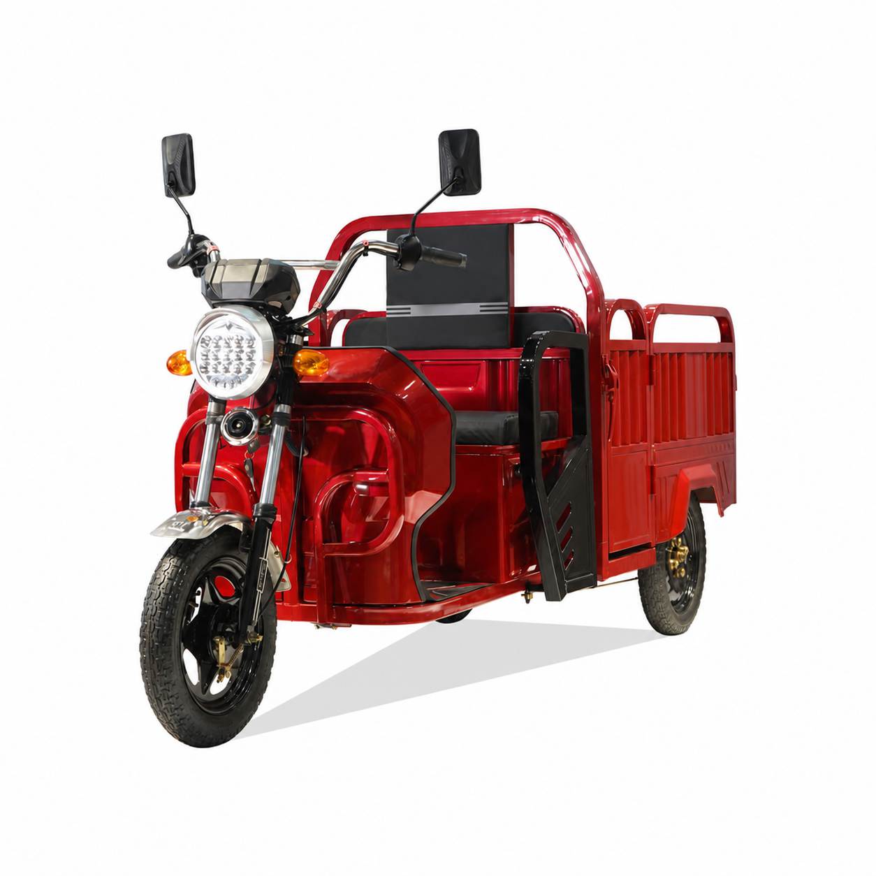 Electric Cargo Tricycle | Passenger & Cargo Convertible | Folding Seats|Family Delivery & Daily Use