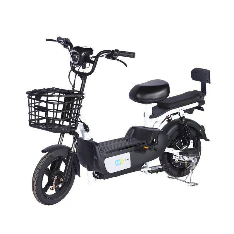 Compact Electric Moped | Two-Seat City Scooter with Front Basket | Urban Commuter Bike
