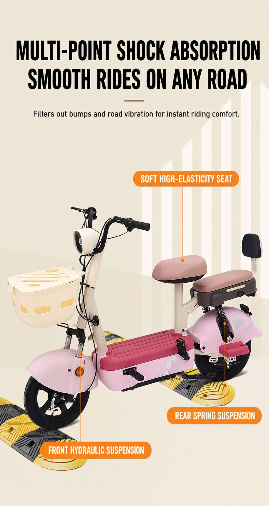Electric Bicycle | Urban Commuter E-Bike with Front Basket, LED Headlight & Tubeless Tires Electric Bicycle | Urban Commuter E-Bike with Front Basket, LED Headlight & Tubeless Tires