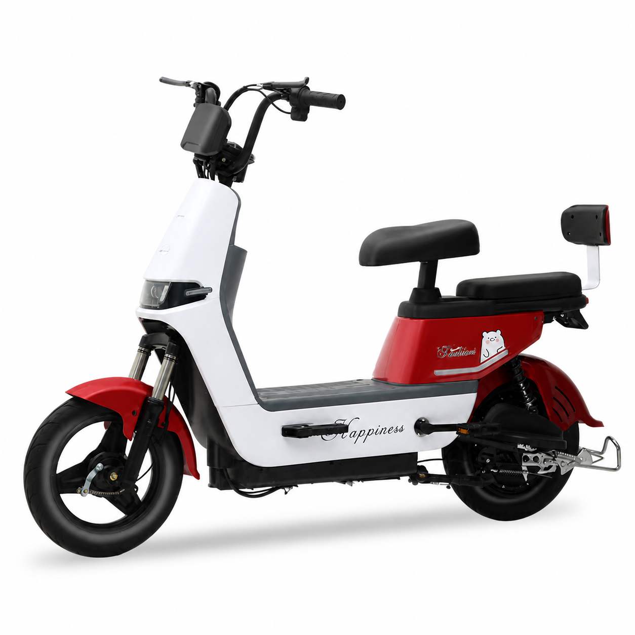 350W Step-Through Electric Scooter with Dual Seats, LED Headlight & 30° Climbing