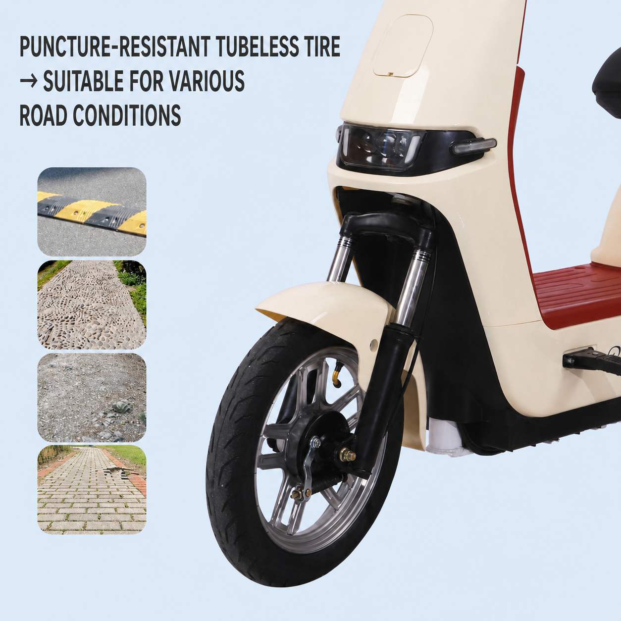 350W Step-Through Electric Scooter with Dual Seats, LED Headlight & 30° Climbing