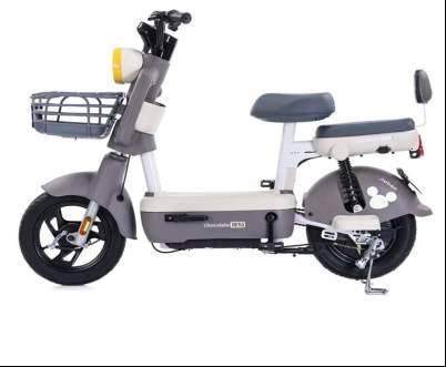 Compact Step-Through Electric Bike with Brushless Motor, Dual Seats, Basket & 30° Climbing