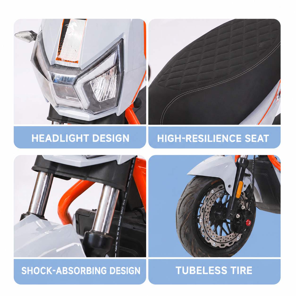 Compact Urban Electric Scooter with Brushless Motor, LED Headlight, Backrest & 30° Climbing