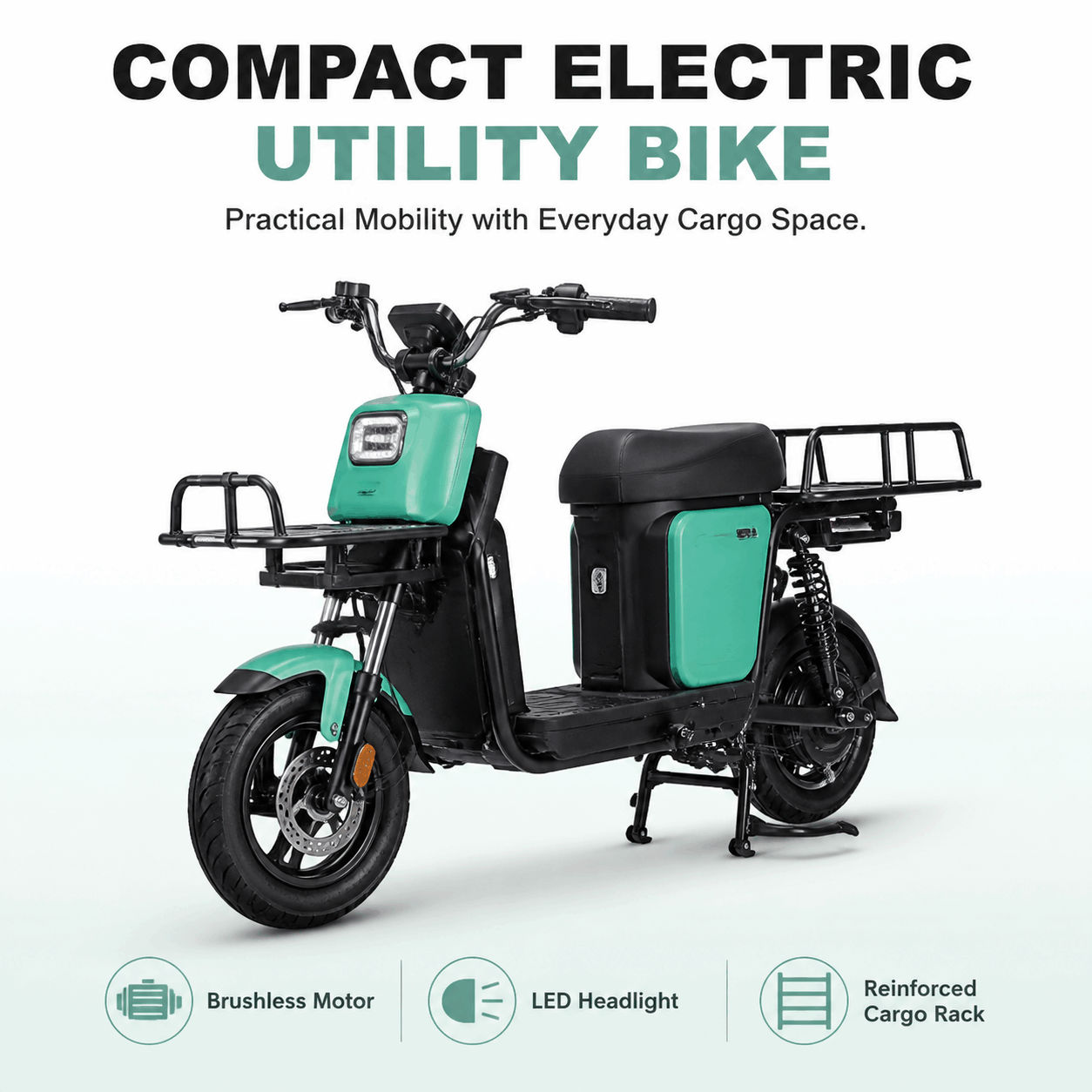 High-Power Long-Range Electric Delivery Bike with Cargo Racks for Food Delivery Riders High-Power Long-Range Electric Delivery Bike with Cargo Racks for Food Delivery Riders