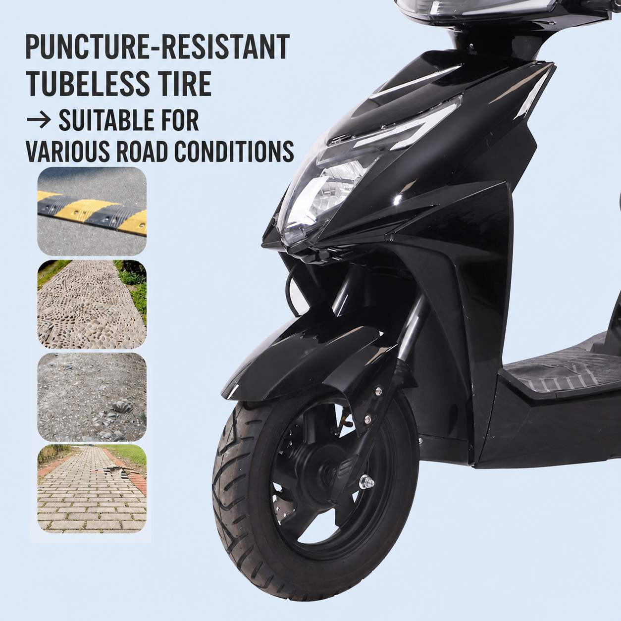 Compact Urban Electric Scooter with Brushless Motor, LED Headlight