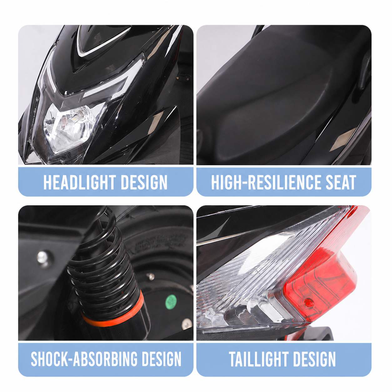 Compact Urban Electric Scooter with Brushless Motor, LED Headlight