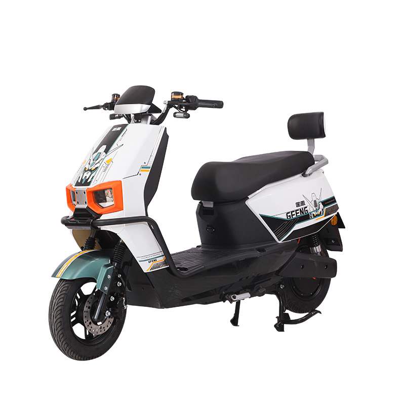 Modern Step-Through Electric Scooter with Dual Headlights, Long Seat & Rear Backrest