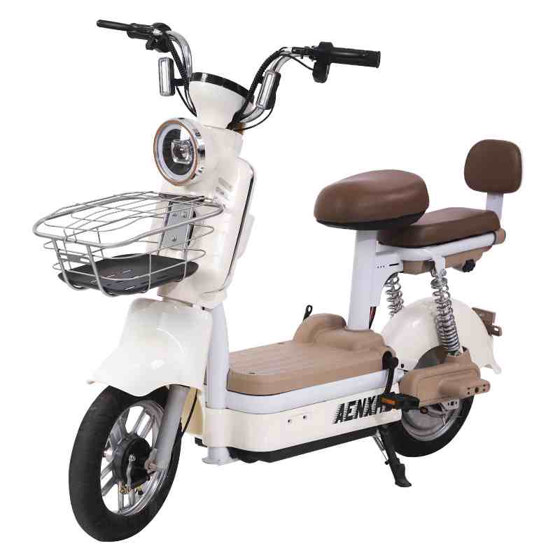 350W Smart City Electric Bike with Digital Display, Dual Seats, Basket