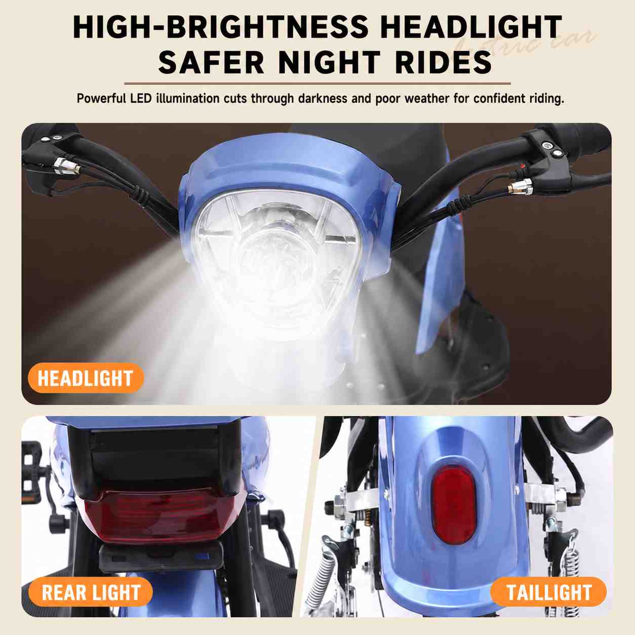 Compact Step-Through Electric Bike with Dual Seat, Front Basket and LED Display