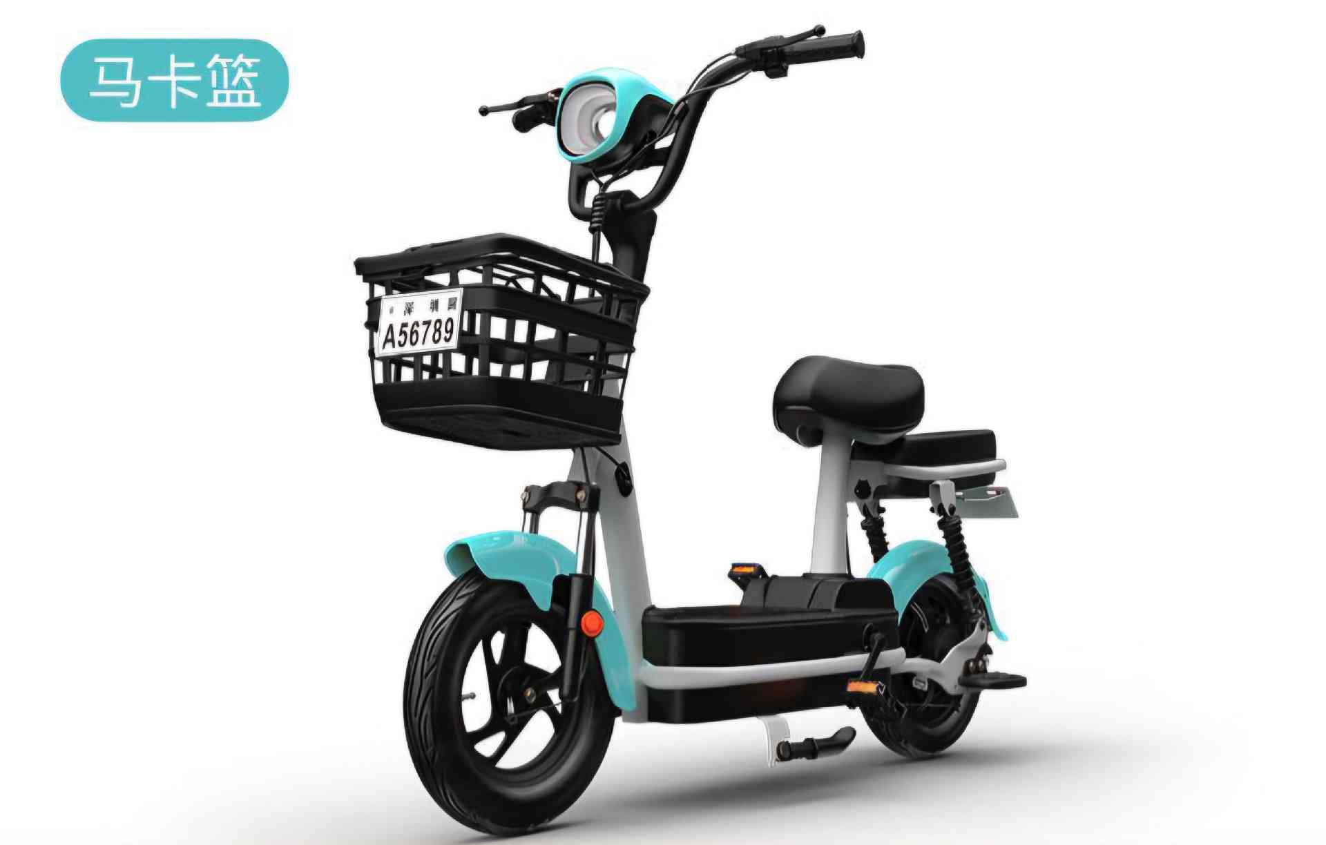 Compact Step-Through Electric Bike with Front Basket, Dual Seat and LED Display