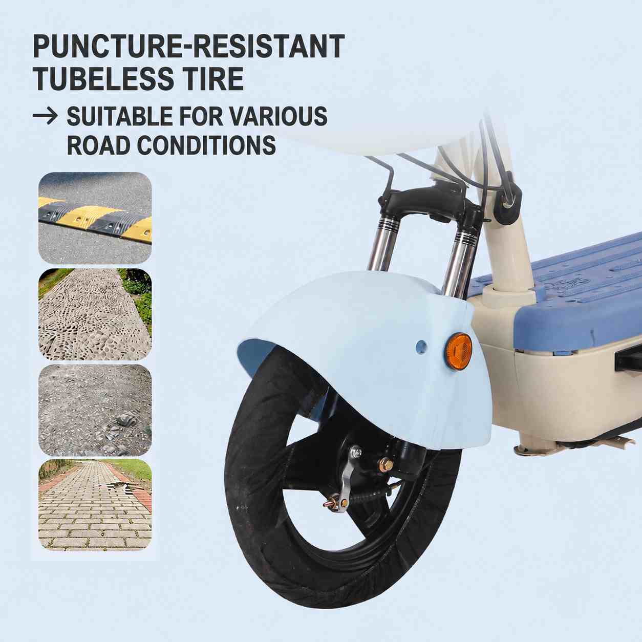 Compact Step-Through Electric Bike with Dual Seats, Front Basket and Comfort Suspension