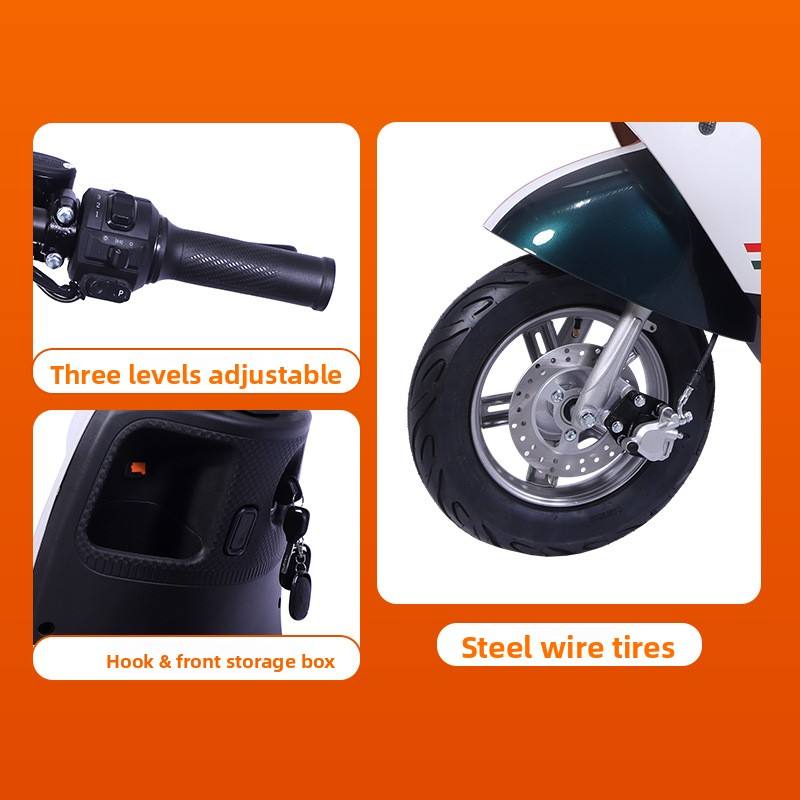 Compact Dual-Seat Electric Scooter with Brushless Motor for Urban Commuting