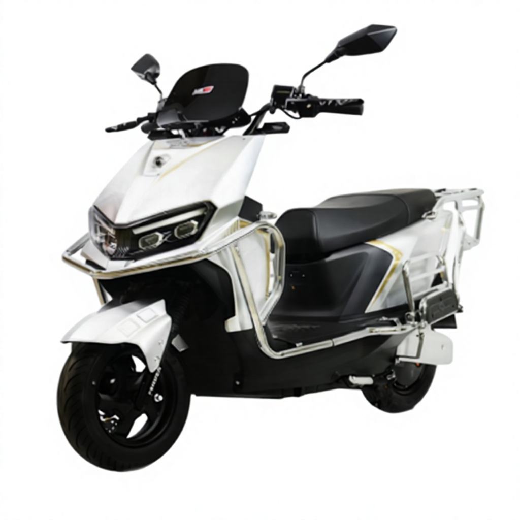 Heavy-Duty Cargo Electric Scooter with Dual Baskets, Long Seat and Suspension