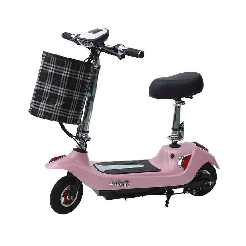 Compact Step-Through Electric Bike with Large Front Basket for City Commuting