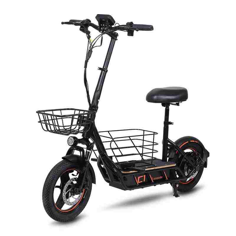 Electric Scooter with Removable Cargo Basket