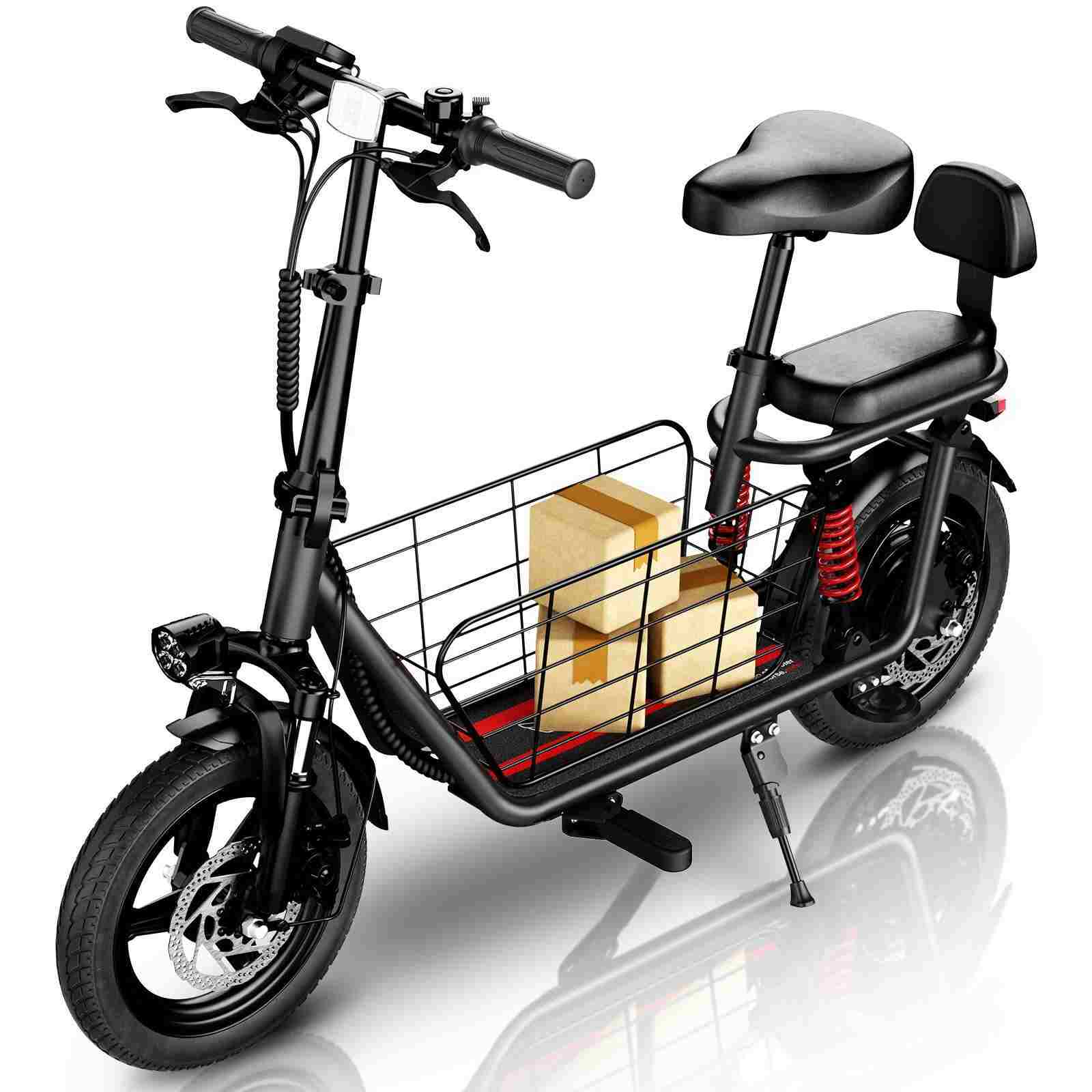 Electric Scooter with Removable Cargo Basket