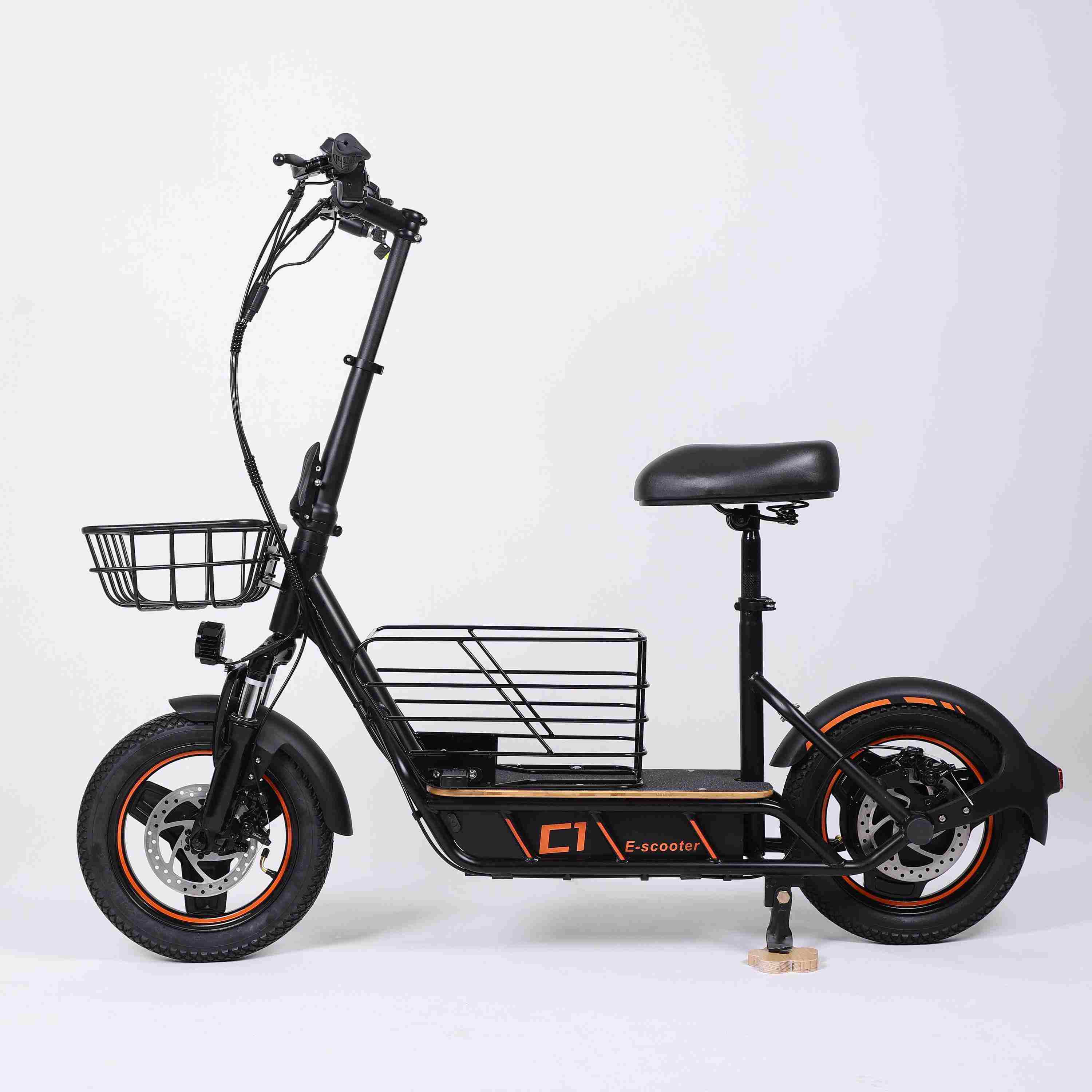 Electric Scooter with Removable Cargo Basket