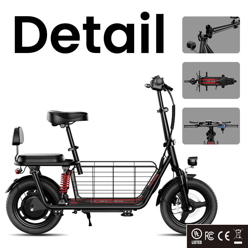 Electric Scooter with Removable Cargo Basket