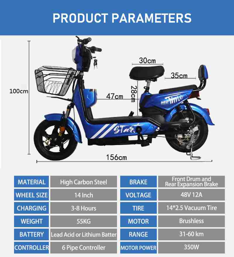 Electric City Bike with Front Basket, Dual Seats and 350W/500W Motor Options