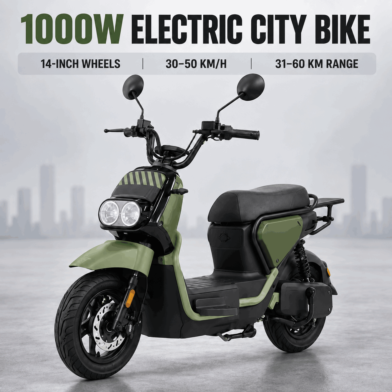 Long-Range Electric City Bike for Adults with Dual Suspension and Digital Display Long-Range Electric City Bike for Adults with Dual Suspension and Digital Display