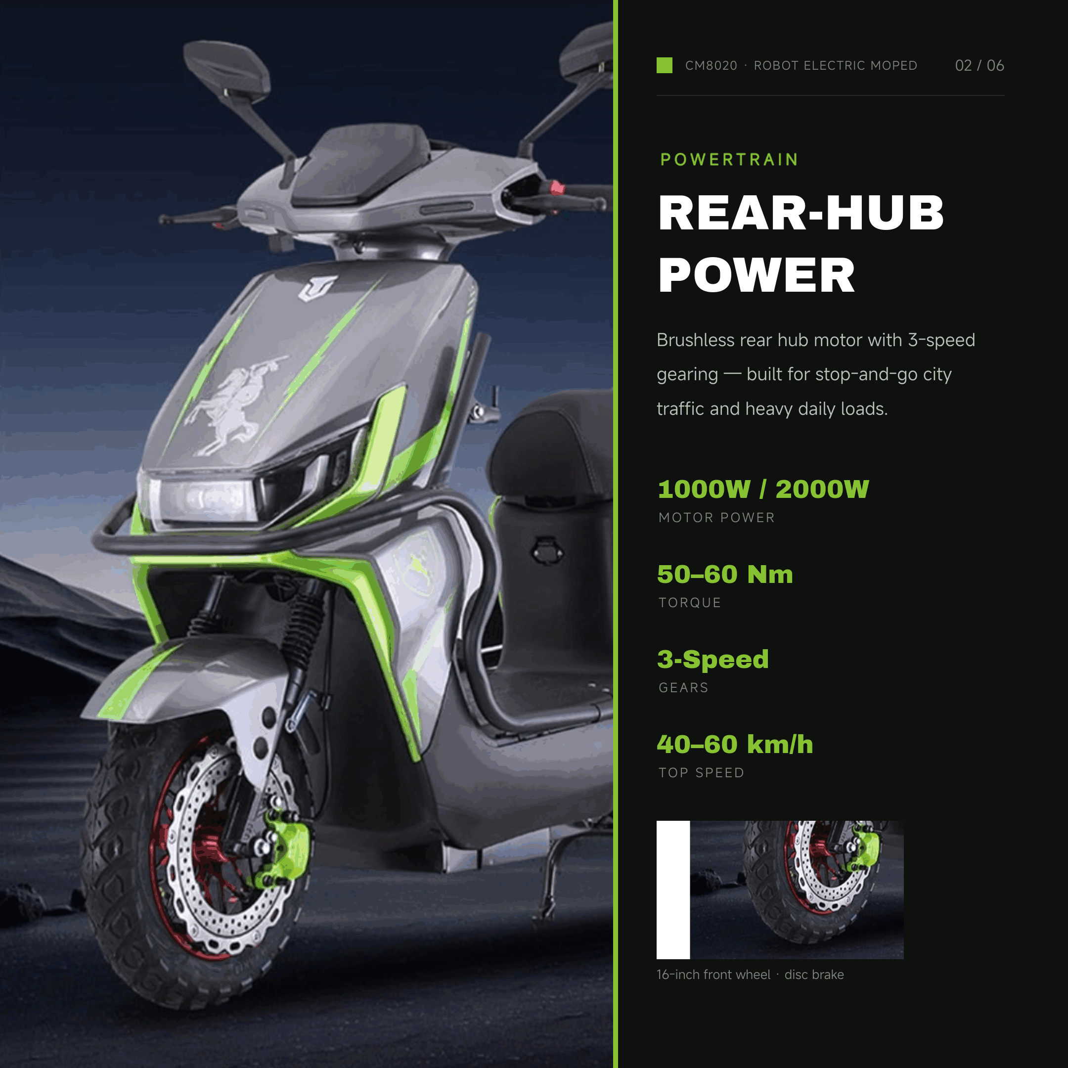 Electric Moped for Adults 60V/72V – Removable Battery | 31–60 km Range | Disc Brake Electric Moped for Adults 60V/72V – Removable Battery | 31–60 km Range | Disc Brake