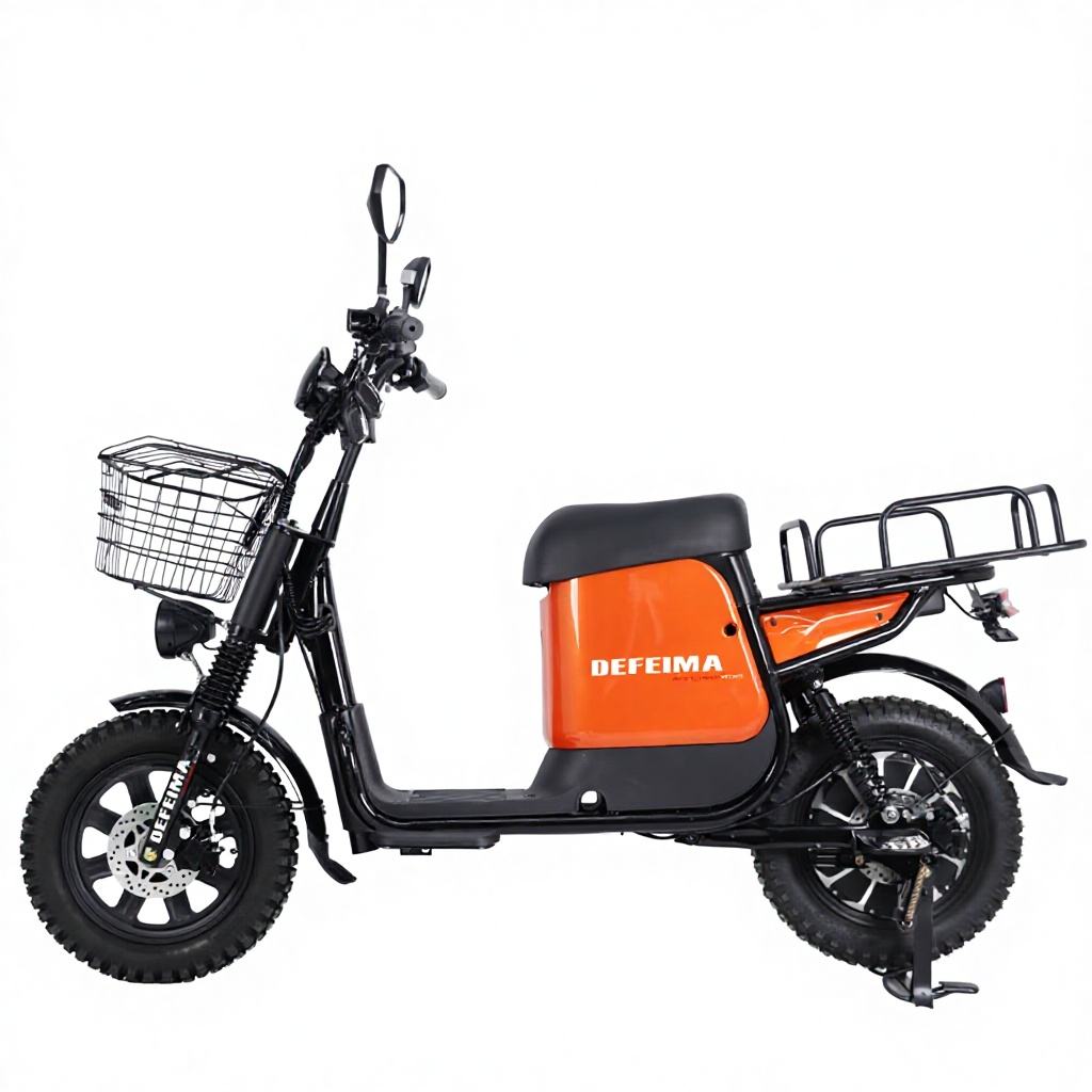 Electric Cargo Scooter with Front Basket, Rear Rack, Fat Tires & Under-Seat Storage